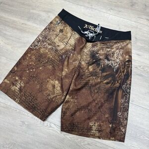 Y2K Style Affliction‎ Board Shorts Swim Trunks Men's Skulls Goth Punk Street